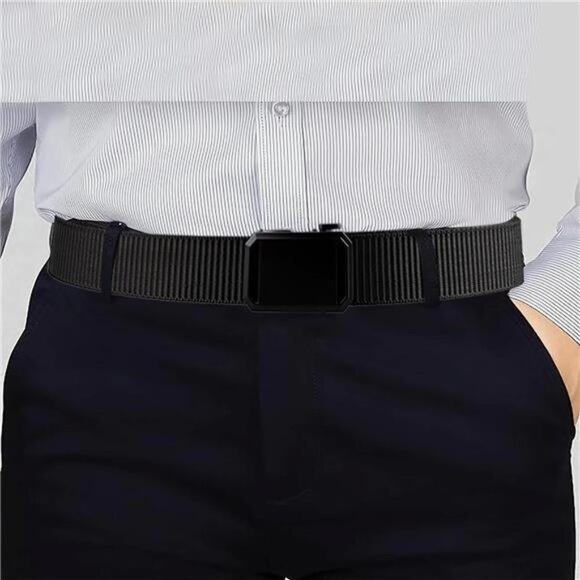 Men Belts Belt- Nylon Web Belt Men and Women's Casual Belt for Jeans Pants green - Picture 3 of 6